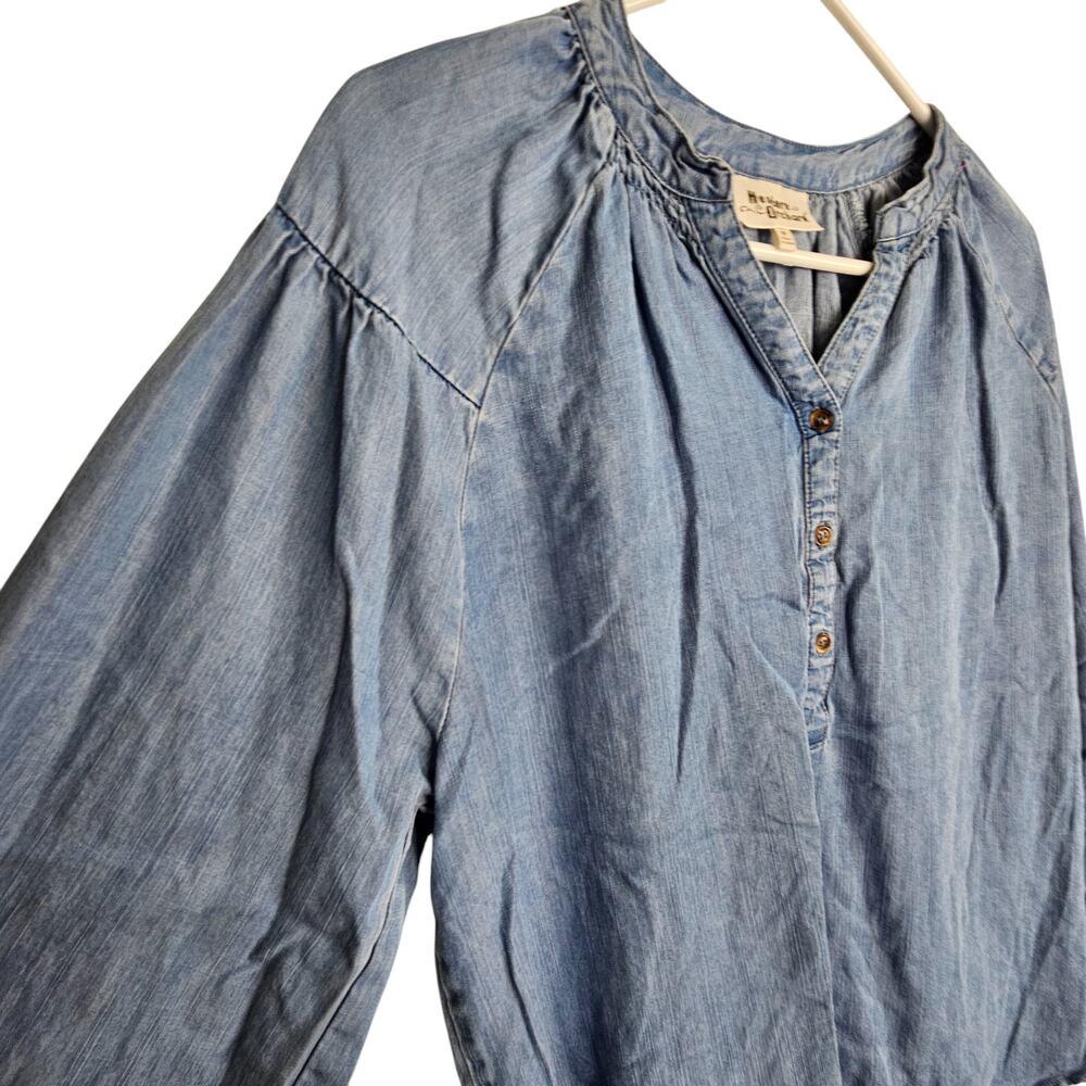 Anthropologie Hester & Orchard Womens Chambray Tunic Top Size M Lagenlook Boho - Picture 5 of 8
